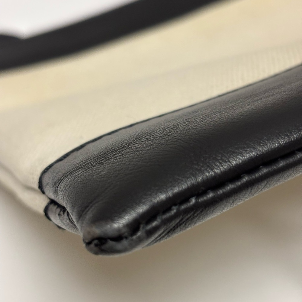 Balenciaga Cream Canvas with Black Leather Trim Clutch Pouch. Authentic EUC - Picture 9 of 10